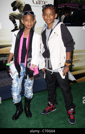 Willow Smith et Jaden Smith Première de 'The perfect Game' qui s'est tenue au bosquet des arrivées - Los Angeles, Californie - 05.04.10 Banque D'Images