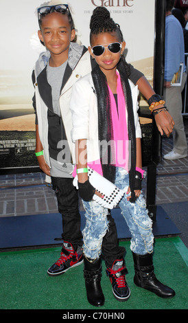 Willow Smith et Jaden Smith Première de 'The perfect Game' qui s'est tenue au bosquet des arrivées - Los Angeles, Californie - 05.04.10 Banque D'Images