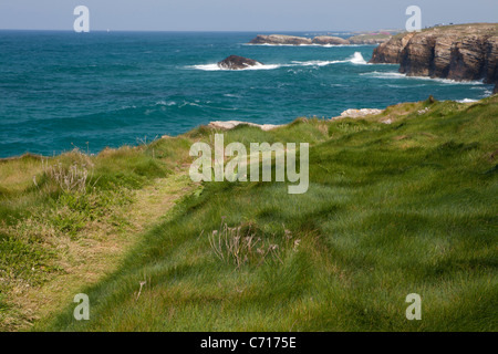 Plage des cathédrales - Praia comme Catedrais -, Ribadeo, Lugo, Galice, Espagne Banque D'Images