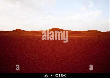 Les dunes de sable du Sahara de l'Erg Chigaga, dans le sud du Maroc. Banque D'Images