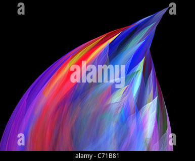 Fractale générée par ordinateur illustration de bourgeons de fleurs colorées Banque D'Images