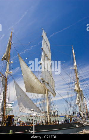 1877 Tall Ship Elyssa au Texas Seaport Museum sur Galveston Bay, Galveston, Texas. Banque D'Images