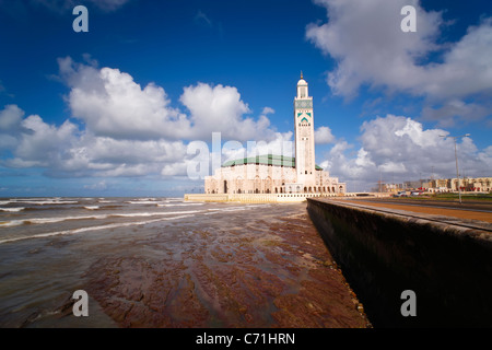 Mosquée Hassan II, la troisième plus grande mosquée du monde, Casablanca, Maroc, Afrique du Nord Banque D'Images