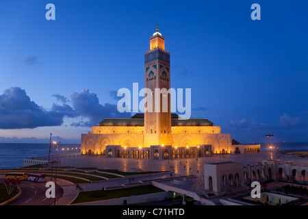 Mosquée Hassan II, la troisième plus grande mosquée du monde, Casablanca, Maroc, Afrique du Nord Banque D'Images