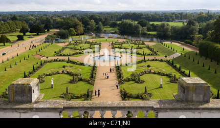 Antenne / élevé / shot / photographie du jardin privé à Hampton Court Palace, au Royaume-Uni. Banque D'Images