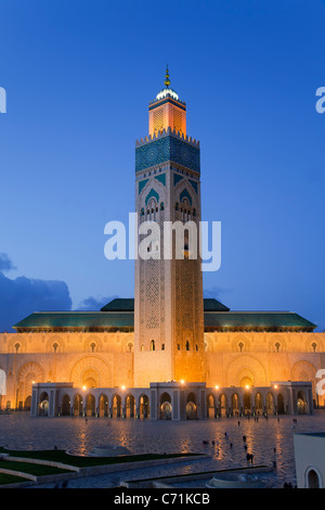 Mosquée Hassan II, la troisième plus grande mosquée du monde, Casablanca, Maroc, Afrique du Nord Banque D'Images