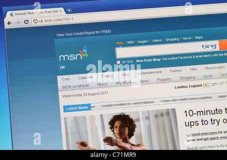 Portail Internet MSN screenshot Banque D'Images