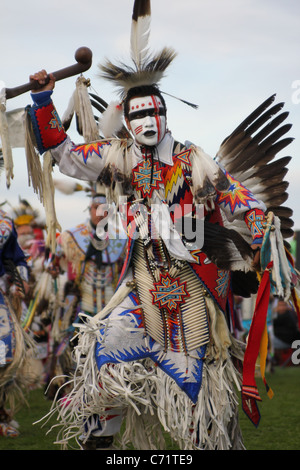 Shakopee Mdewakanton Communauté Sioux Wacipi Pow Wow, Native American Dance Festival - Portrait of Native American dancer Banque D'Images