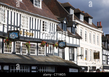 The Swan Inn sur la rue Bridgnorth Shropshire en Angleterre Banque D'Images