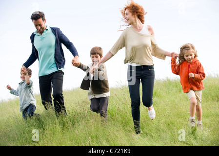 L'exécution de la famille ensemble dans domaine Banque D'Images