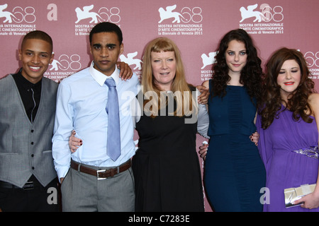 SOLOMON GLAVE & JAMES HOWSON & ANDREA ARNOLD & KAYA SCODELARIO & SHANNON BEER HURLEVENT PHOTOCALL. 68ÈME FILM VENISE FES Banque D'Images