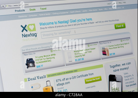 De près de l'NexTag logo tel que vu sur son site web. (Usage éditorial uniquement : -Print, télévision, e-book et le comité éditorial du site). Banque D'Images