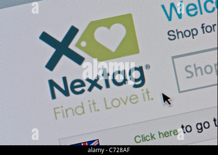 De près de l'NexTag logo tel que vu sur son site web. (Usage éditorial uniquement : -Print, télévision, e-book et le comité éditorial du site). Banque D'Images