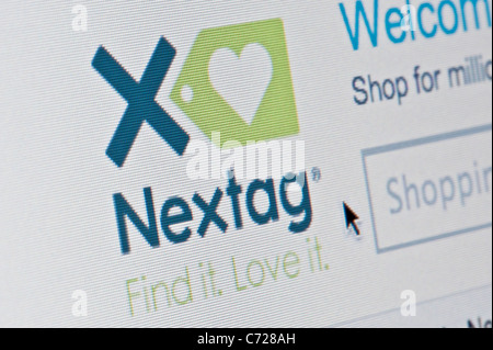 De près de l'NexTag logo tel que vu sur son site web. (Usage éditorial uniquement : -Print, télévision, e-book et le comité éditorial du site). Banque D'Images