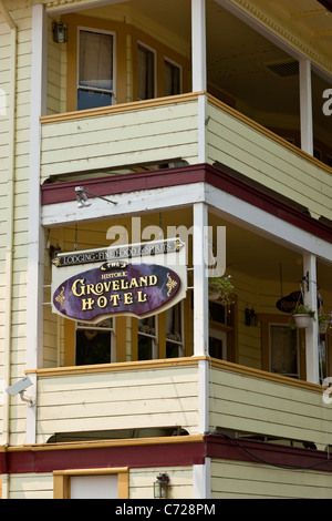 Groveland Hotel, Groveland, pionnier gold rush sur la route 120 près de Yosemite National Park, California, USA. JMH5264 Banque D'Images