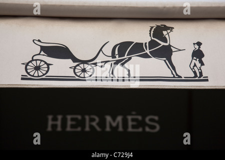 Logo de Marque Hermes sur boutique à Marseille, France Banque D'Images