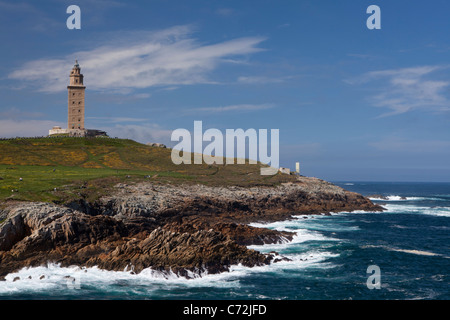 Tour de guet d'Hercule - Torre de Hercules -, Parc de La Tour, La Corogne, Galice, Espagne Banque D'Images