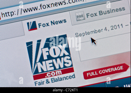 Gros plan du logo Fox News comme vu sur son site web. (Usage éditorial uniquement : -Print, télévision, e-book et le comité éditorial du site). Banque D'Images