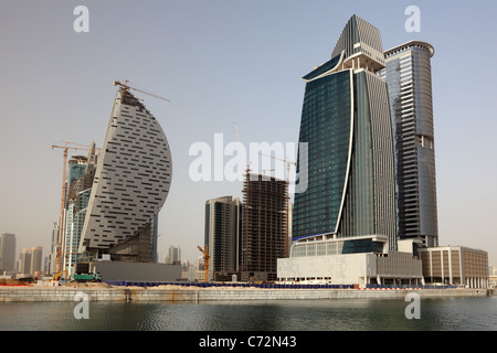 Site Counstruction à la baie d'affaires à Dubaï Banque D'Images