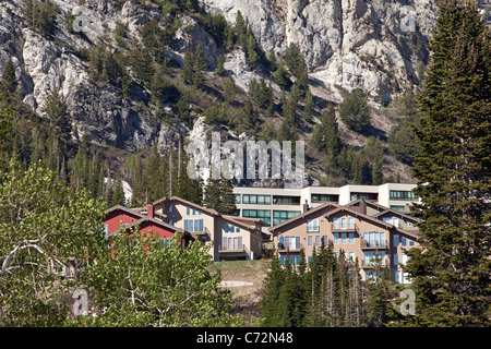 Divisent le temps et l'Hôtel et resort de la haute vallée de Wasatch Mountain de l'Alta et Snowbird Utah. Don Despain de raviver la photo. Banque D'Images