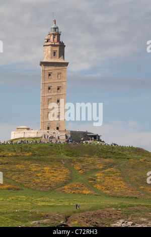 Tour de guet d'Hercule - Torre de Hercules -, Parc de La Tour, La Corogne, Galice, Espagne Banque D'Images