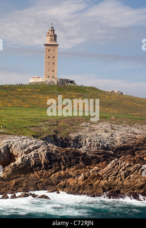 Tour de guet d'Hercule - Torre de Hercules -, Parc de La Tour, La Corogne, Galice, Espagne Banque D'Images