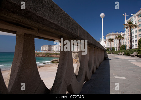 Plage de Praia do Orzon - Orzón -, La Corogne, Galice, Espagne Banque D'Images