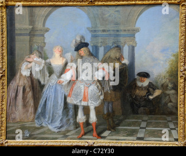 Les comédiens français, 1720-21, par Antoine Watteau Banque D'Images