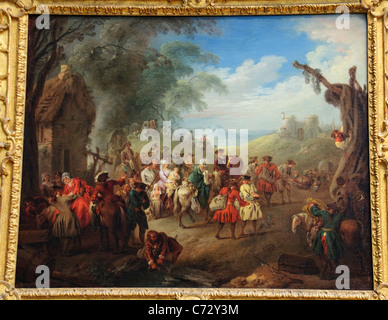 Les troupes sur le champ de Mars, ca. 1725, par Jean Baptiste Joseph Pater, Banque D'Images