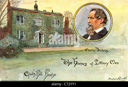 Photo Carte postale par artiste Sydney Carter de Charles Dickens dans les maisons de la série d'Œuvres littéraires Hommes