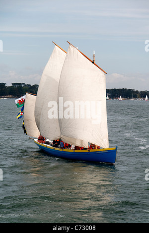 Cwch John Kerr (UK) : réplique d'un concert 'Bantry Bay' datant de 1796. Semaine du Golfe du Morbihan (Bretagne, France). Banque D'Images