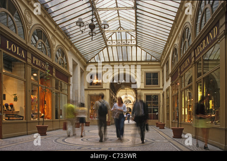 Galerie Vivienne arcade avec un toit en verre style Empire 1826 rue des Petits Champs rue Vivienne 1e arrondissement de Paris France Banque D'Images