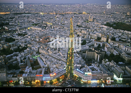 Vue de la Tour Montparnasse sur la Rue de Rennes sur le Louvre, 15. Arrondissement, Paris, France, Europe Banque D'Images