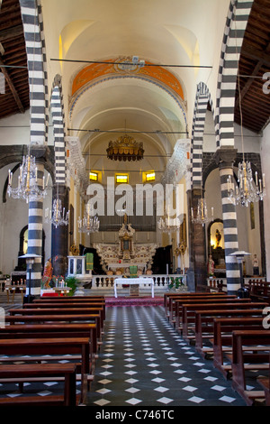 Eglise Saint-Jean-Baptiste, Monterosso al Mare, Cinque Terre, site du patrimoine mondial de l'UNESCO, la Ligurie di Levante, Italie, Méditerranée, Europe Banque D'Images