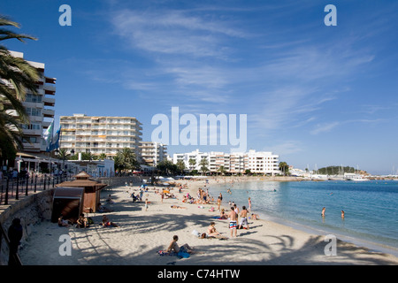 Plage SANTA EULALIA DES RIU IBIZA Banque D'Images