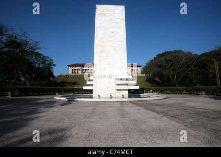 Goethals monument mémorial à l'immeuble de l'Administration du canal de Panama, Panama City. Banque D'Images