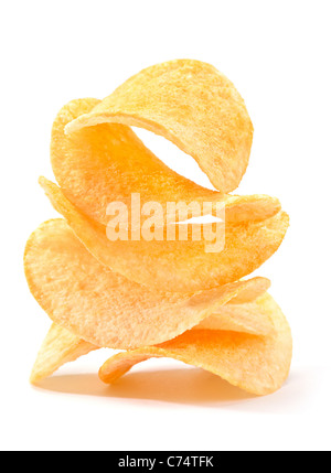 Chips de pomme de terre préparée snack-vue rapprochée Banque D'Images