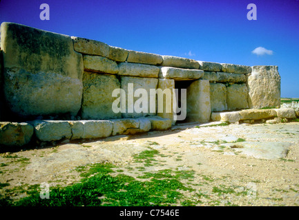 Hagar Qm, temple néolithique, Malte Banque D'Images