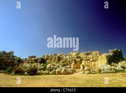 Temple Ggantija, néolithique, Xaghra, GOZO, Malte Banque D'Images