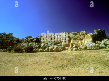 Temple Ggantija, néolithique, Xaghra, GOZO, Malte Banque D'Images