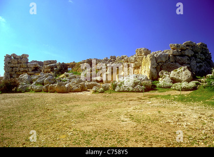 Temple Ggantija, néolithique, Xaghra, GOZO, Malte Banque D'Images