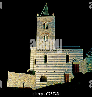L'église gothique de Saint Pierre près de La Spezia à Portovenere. Banque D'Images