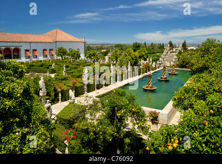 Le Centre du Portugal, le quartier Beira Baixa, Castelo Branco. Les jardins ornementaux episcopal (Jardim do Paco Episcopal) Banque D'Images