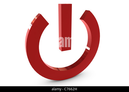 Le symbole rouge à trois dimensions Banque D'Images