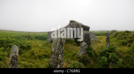 Zennor Quoit chambre funéraire néolithique sur Zennor, Cornwall, UK Banque D'Images