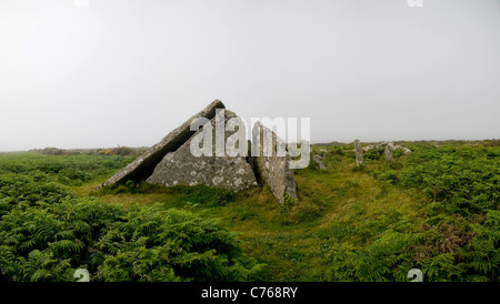 Zennor Quoit chambre funéraire néolithique sur Zennor, Cornwall, UK Banque D'Images