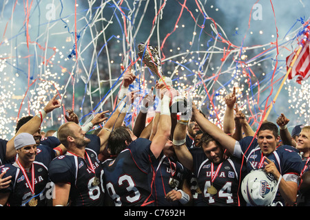 Vienne, Autriche - 16 juillet l'équipe américaine célèbre la victoire sur le Championnat du Monde de football le 16 juillet 2011 à Vienne, Autriche Banque D'Images