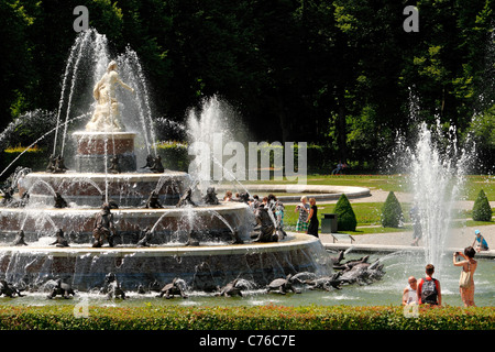 Fontaine Latona, Herrenchiemsee Herreninsel Haute-bavière Allemagne Banque D'Images