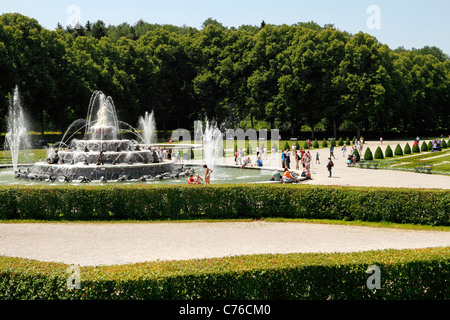 Fontaine Latona, Herrenchiemsee Herreninsel Haute-bavière Allemagne Banque D'Images