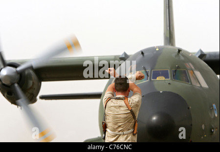 Un Transall C-160 du Bundeswehr Afghanistan Kunduz avion Banque D'Images